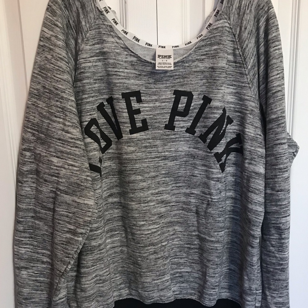 Pink Wide Crew Neck Sweatshirt